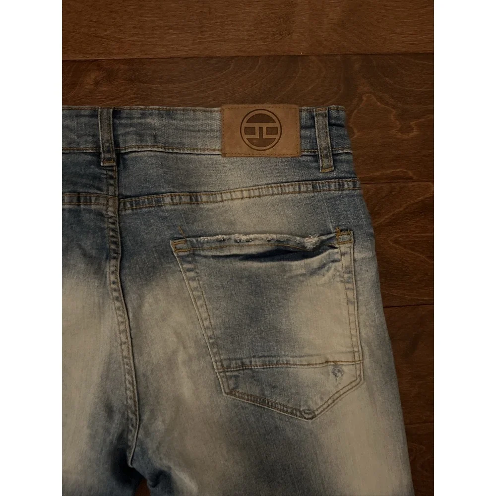 Jordan Craig Legacy Edition Mens Slim Fit Distressed Blue Jeans